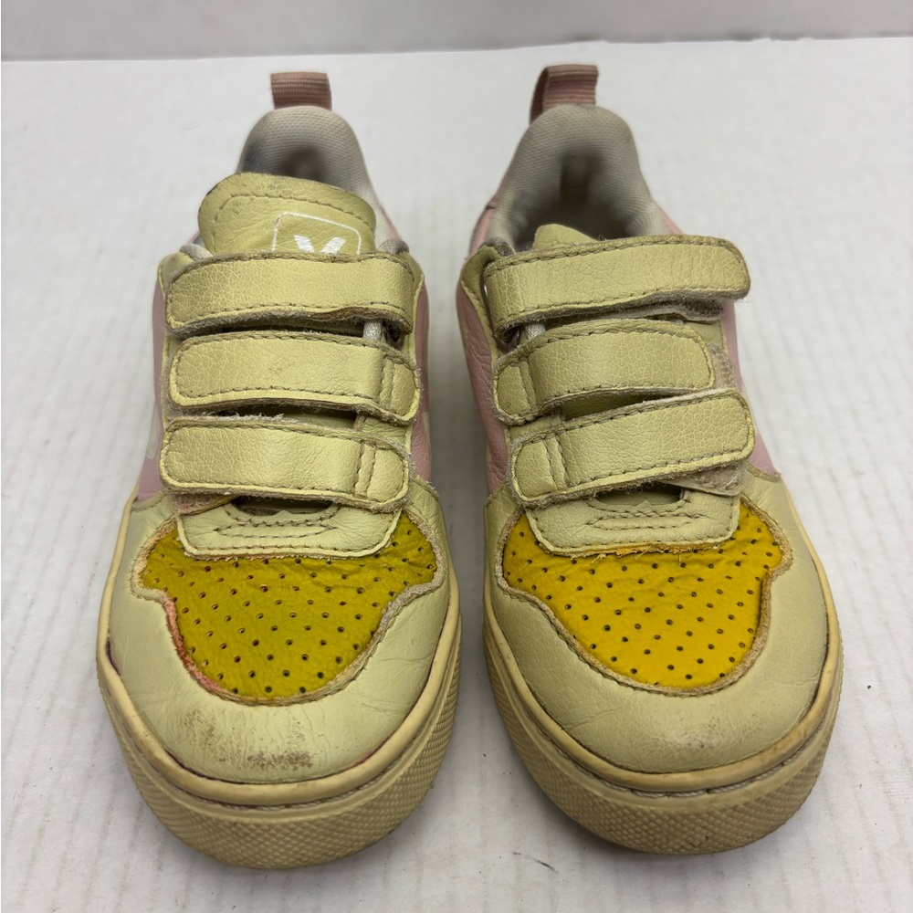 Veja Kids Yellow & Pink Hook-and-Loop Sneakers, SZ 11 toddler girl, box 25